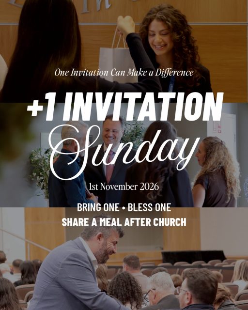 One invitation could make an eternal difference.  Who is your +1 this Sunday?  This Sunday, 1st November, we’re encouraging everyone at Faith to bring someone along to hear a message of hope and the Good News of Jesus Christ.  It might be a friend, a neighbour, a workmate, or someone you’ve been praying for. Sometimes, all it takes is a simple invitation.  And don’t let the invitation end when the service does!  Take your guest out for lunch afterwards. Share a meal, enjoy a conversation, and take the opportunity to build a friendship and show the love of Christ. Bring one. Bless one.  Who will you invite?